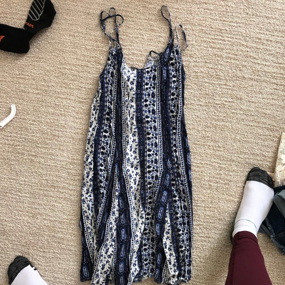 Hollister blue and white tank dress
